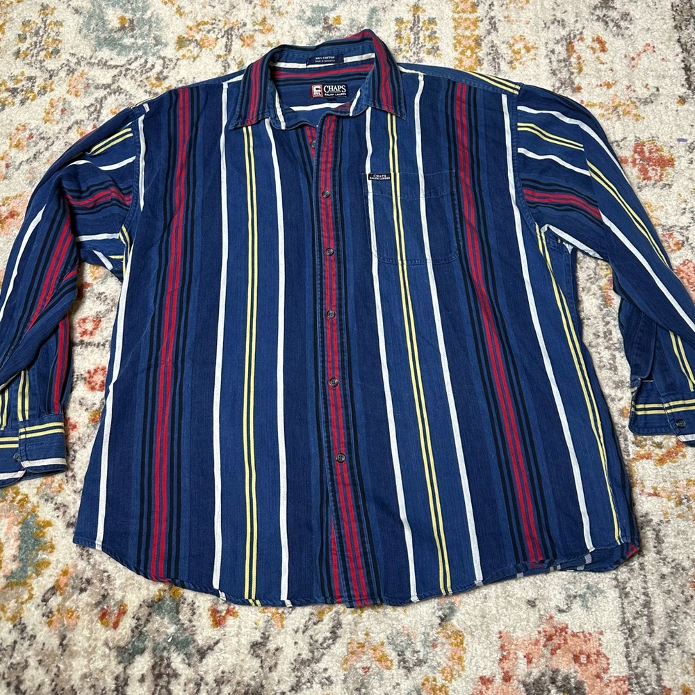 Vintage Chaps Ralph Lauren Striped Button Down